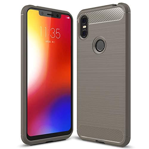 Moto One Case Case, Landee Soft Silicon Resilient Shock Absorption and Carbon Fiber Design Protective Case for Moto One Case & Moto P30 Play - Gray