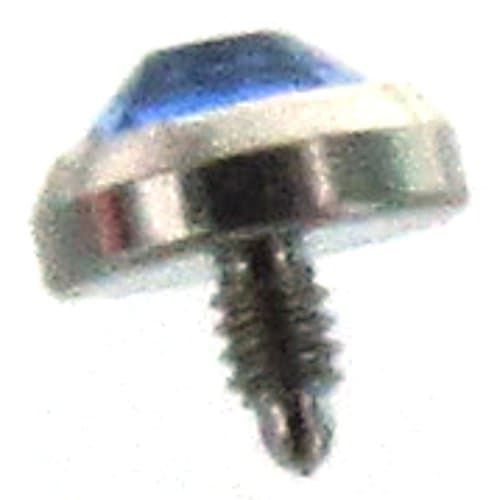 316L Internally Threaded Surgical Steel Gem Set Flat Bottom Dome for Internally Threaded Dermal Anchors 14g 4mm Dermal top Body