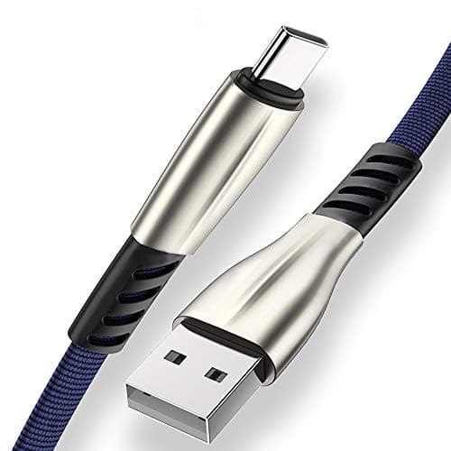 Neelkamal Enterprises Fast Charging Type C USB Cable for Speed Data Transfer Cable Nylon Braided 1 Meter (Denim Blue)