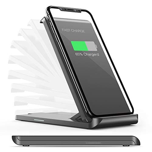 Fast Wireless Charger,Synwoo Wireless Charging Folding Stand,7.5W for iPhone X/XS/XR/XS Max/8/8 Plus,10W for Samsung Note 9,S9 S9+ S8 S8+ S7 Edge and Compatible All Qi-Enabled Device (No AC Adapter)