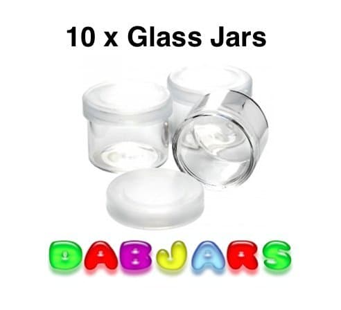 10 x Glass Jars that are small, tiny, mini, miniature, adorable, lovable, made with love by DabJars brand premium quality * only authorized seller * …