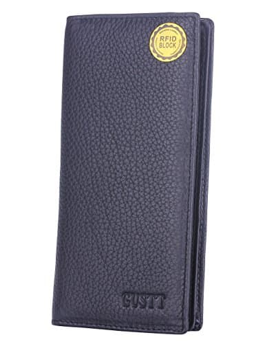 GUSTT Top Rated RFID Blocking Secure Genuine Leather Bifold/Trifold Wallets (BLK10)
