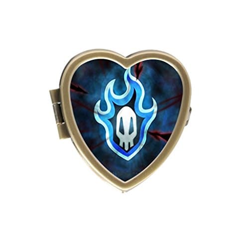 Custom Great Anime Bleach Logo Particular Bronze Two Compartment Pocket/Purse/Travel Heart Shaped Pill Box Case From ShangRa