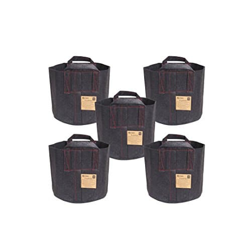 HydroLight Flex Pot, Fabric Grow Pots Smart Gro Sacks Breathable Pots Planters (5, 7 Gallon Pot (With Handles))