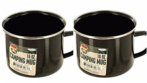 Camping Coffee Cup Large Soup Dinking Mug Enamel Set Of 2
