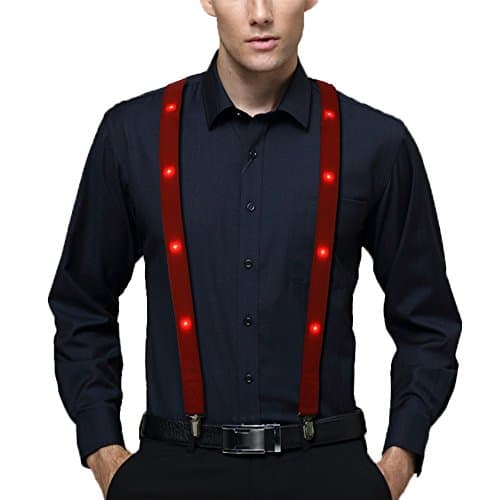 Led Suspender,Light Up Suspender For Party (Red)