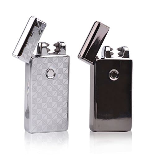 World Backyard USB Rechargeable Dual X Arc 2 in 1 Lighter Windproof Flameless Plasma Cigarette Lighter with Charging Cable and Gift Box