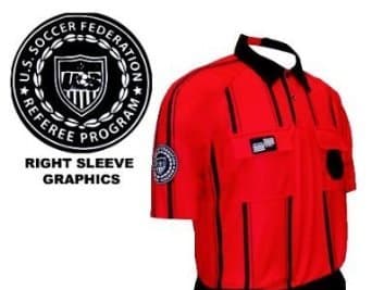 USSF Pro Raglan SS Stripe Shirt Referee (XL, RED)