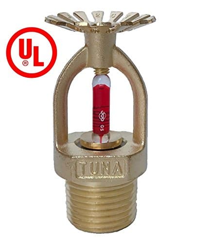 (4 Pack) UL Listed 1/2 NPT Fire Sprinkler Head 155°F (68°C) Pendent Spray K=5.6 K80 Standard Response for Automatic Fire Sprinkler System Pendent Bronze