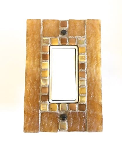 Yellow Stained Glass Switch Plate, Single Decora Rocker, Decorative Light Switch Cover, Mosaic Stained Glass, Dimmer Switch, Outlet, 8945