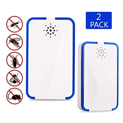 TKLake Ultrasonic Pest Repeller, Plug in Insect Repeller, 2 Pack Pest Control Repellent Against Mouse, Rats, Spiders, Fleas, Roaches, Bed Bugs, Mosquitoes, Eco-Friendly, Human & Pet Safe (white)