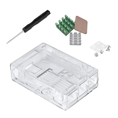 Raspberry Pi 3 Case, Trnaroy Raspberry Pi 3 Model B Case PC Protective Cover Box with Cooling Cooler Heatsinks for Raspberry Pi 3 Model B, Pi 2 Model B &amp; Pi Model B+ Accessories (Clear)