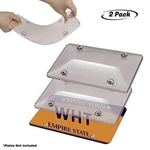 Ronghome 2 Pack Car License Plates Shields Protector with Screws Sets Anti-UV Design License Plate Covers to Fit Any Standard US License Plates