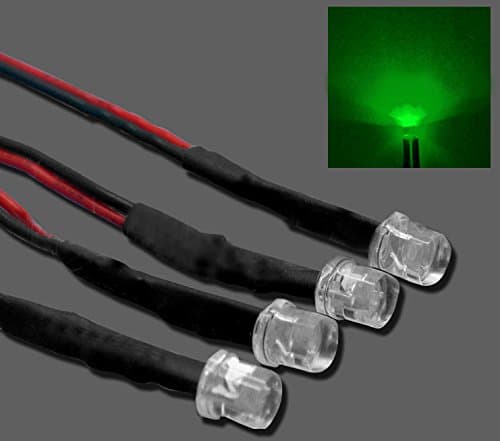 100pcs x 5mm green flat top pre-wired led 20cm 12V green pre-wired led 20cm 12V