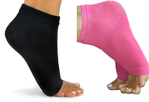 Nice PackagingToeless Socks-2 Pairs - Perfect for Yoga, dance, exercise, pedicures, and more (Black & Pink)Fits All
