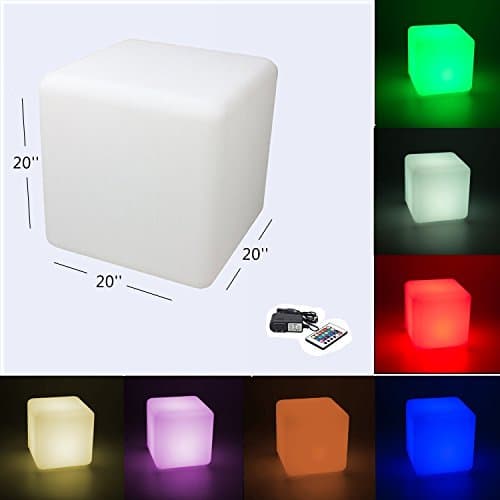 Coolqing Lighting Stool 16 Multicolor Cube Light Seat Waterproof Home Decorative Lighting Chair for Pub (12''/30cm)