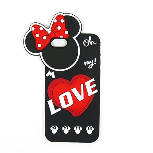 iPhone 6 6S Case, Maoerdo Cute 3D Cartoon Black Mouse Figure Kitty Silicone Rubber Phone Case Cover for Apple iPhone 6 / 6S 4.7 inch