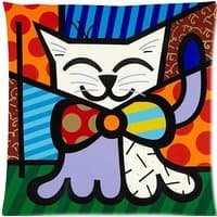 Britto Romero Pop Art Cat Pattern Custom Zippered Pillow Cases 18x18 (Twin sides)