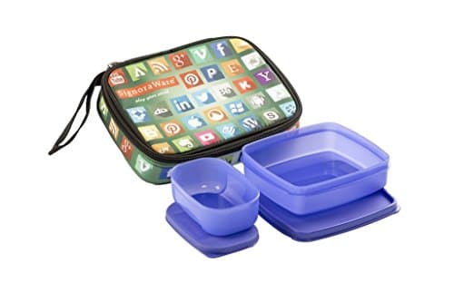 Signoraware Network Twin Smart Lunch Box Set, 2-Pieces, Multicolour