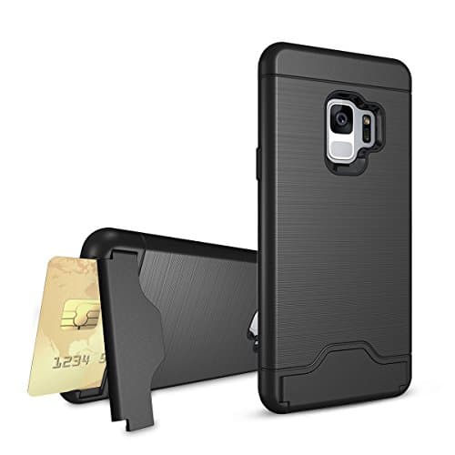 Mangoi Protection Case for Galaxy S9, Shockproof Case with Card Slot Holder and Built-In Kickstand