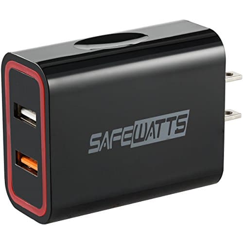 safewatts 2 Port USB Wall Charger, Qualcomm Quick Charge Technology