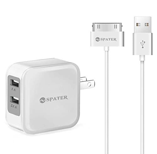 Spater iPhone 4s cable with a 3.1A 10W Dual USB Travel Wall Charger, Foldable Plug for for iPhone 4/4S, iPhone 3G/3GS, iPad 1/2/3, and iPod