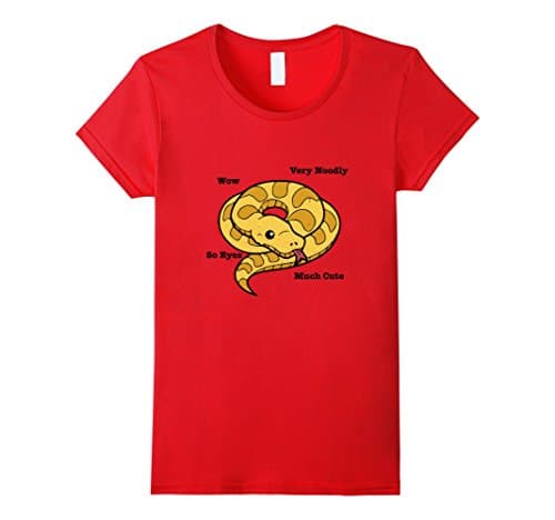 Womens Adorable Ball Python Snake Anatomy T-Shirt Small Red