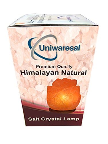 Natural Himalayan Salt Lamp on Solid Neem Wood Base | Romantic Rose Flower | Dual Voltage (AC 230V/110V), UL Listed, 6' Cord & Dimmer Switch, a Great Gift