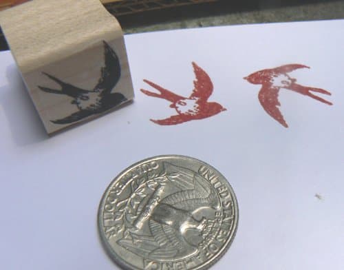 Swallow Bird Rubber Stamp Miniature P24