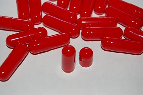 Size 00 Red Empty Gelatin Capsules, 500 Count, Halal &amp; Kosher Certified by Capsules Express