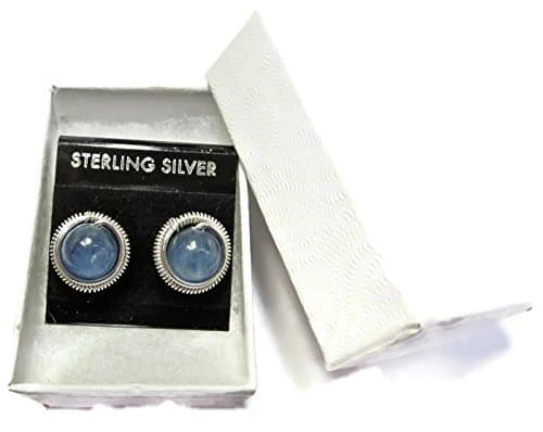 Blue Kyanite & Sterling Silver Coiled Stud Post Earrings