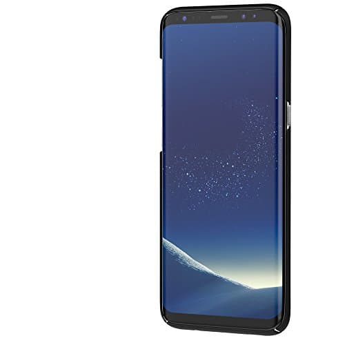 Galaxy S8 Soft Touch Case [Perfect Fit] with 1-Pack Tempered Screen Glass Protector. Anti-Slip Matte Coating for Excellent Grip Thin Hard Protective PC Snap Case 2017 edition - Black