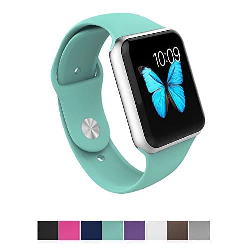 Apple Watch Band - e6Hope Soft Silicone Replacement iWatch Strap for Apple Watch Series 1,Series 2,Series 3 (mint green, 42mm - M/L)