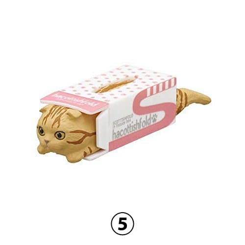 Hacottishfold 2 Scottish Fold Cats in Tissue Boxes Mini Figure Collection, Design 5