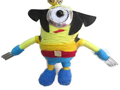 Despicable Me Minion One Eye Stuart Cosplay Wolverine Voodoo String Doll Keychain