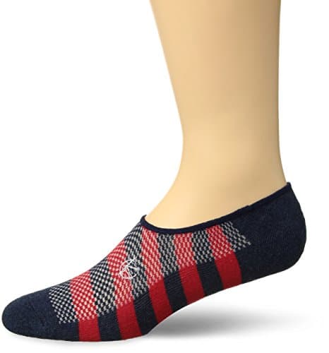 KurB Men's Performance Liner, Denim Heather Thick Thin Stripe, 10-13/Shoe Size 6-12