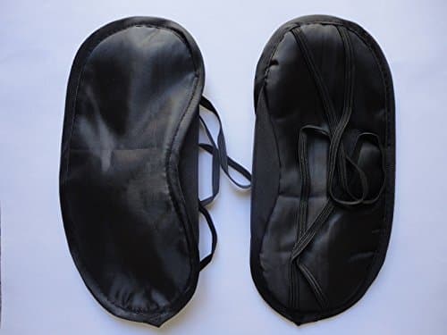 2PCS Economic Polyester Sleeping Mask Eyepatch Blinder Eyeshade Eye Patches (Black)