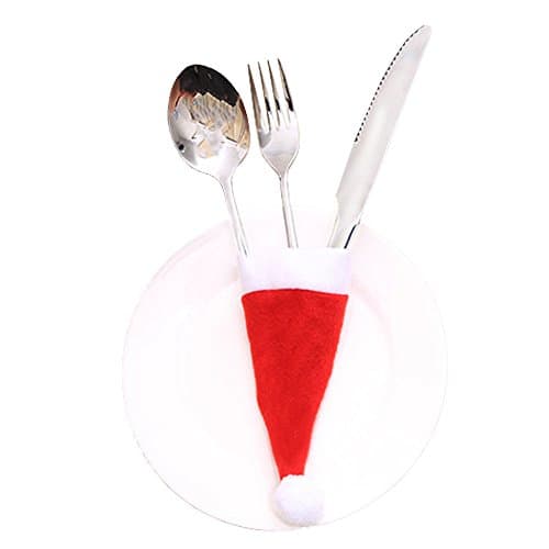TWENTY_TWO Christmas Decorations ChristmasHat  A  knife and Fork Eet Christmas Flannelette cloth cap Christmas Wine Bottle Ornament For Christmas Tree Ornaments