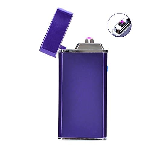 Arc Electronic Lighter NEW Technology Wider Arcs Dual Arc Beam Plasma Lighter LED Lighter in Gift Box with USB Cable(Purple)