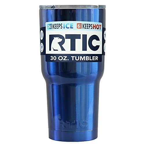 RTIC Personalized Tumbler 20 oz Blue Translucent Engraved Customized Cup Gift Stainless Steel Insulated Travel Mug with Splash Proof Lid