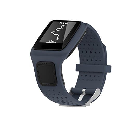 Dreaman Replacement Silicagel Soft Band Strap For TomTom Multi Sport / Cardio GPS Watch (Gray)