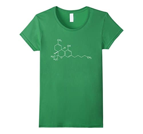 Womens THC Molecule Tetrahydrocannabinol T-Shirt Medium Grass