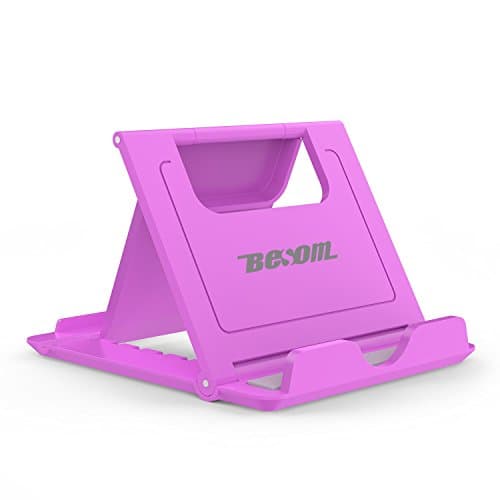 Besom Stand, Cell Phone Stand, Tablet Stand, Universal Foldable Multi-angle Desktop Holder for Smartphone. (Purple)