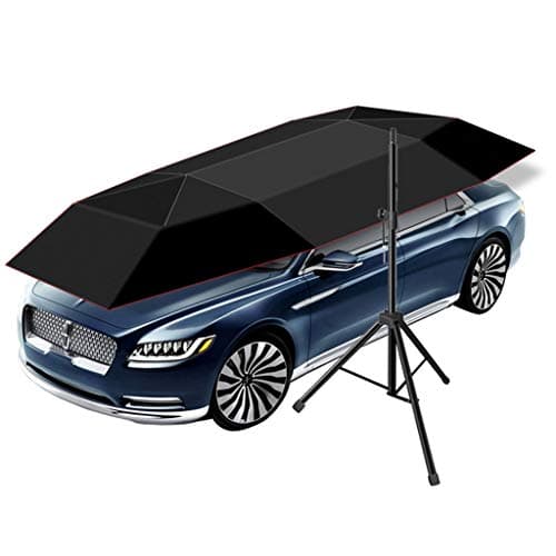 Belltower Fully Automatic Car Tent,Movable Folded Car Umbrella Canopy Portable Sunproof Carports,Anti-UV Water-Proof Proof Wind Sun Shade(with Triangular Bracket