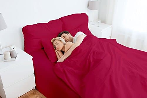 Reliable Bedding Collection 100% Egyptian cotton 600 thread count 21'' deep pocket 4-Piece Bed Sheet Set Hot pink, Olympic Queen