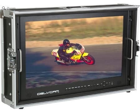 Delvcam DELV-4KSDI24 4K UHD HDMI Multi-Format Quad View LED Broadcast Monitor Mounted in Rugged Carrying Case - 24 inch