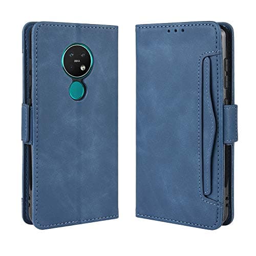 Nokia 7.2 Nokia 6.2 Wallet Case,SRACASE PU Leather Wallet Case with Kickstand and Flip Cover Detachable TPU Case Card Slot for Nokia 7.2 Nokia 6.2 Blue