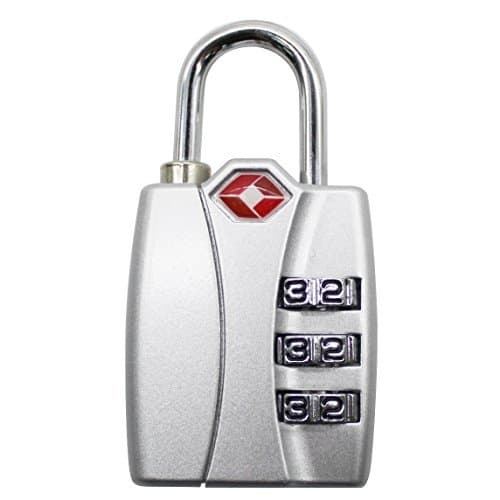 TSA Approved Luggage Lock 3 Digit Combination Lock For School Gym Locker Luggage Suitcase Baggage Locks Filing Cabinets Toolbox Case Silver
