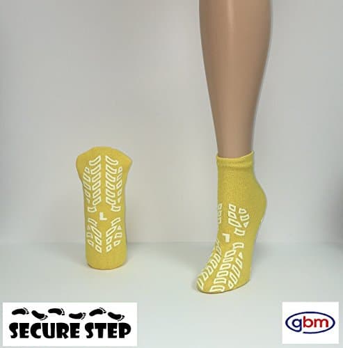 GBM Secure Step Double-Sided Tread Non Slip Safety Socks, 6 Pair