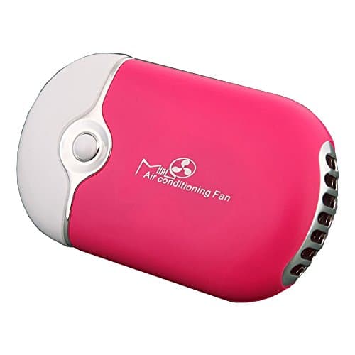 Auphi Cool Summer Office Mini Rechargeable Portable Handheld Air-condition Cool Fan(rose red)